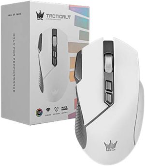 GALAX HOF Tactical M1 ARGB Wireless Gaming Mouse, Up to 32000 DPI PixArt Optical Sensor, Omron Switch Up to 50M Clicks, USB Type-C / 2.4GHz Connectivity, 8 Prog Macro Keys White | MGHH1P358RG2B0