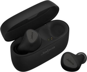 Jabra Connect 5t True Wireless Earbuds, 6-Mic Call Technology, Hybrid Active Noise Cancellation (ANC), 6mm Speakers, Voice Activated Assist, Titanium Black | CONNECT-5T | 100-99182000-60