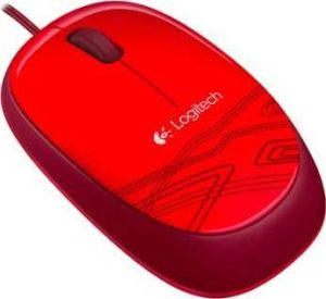 Logitech? M105 Wired Mouse, Optical Tracking Technology, 1000DPI Sensor, Red | 910-002945