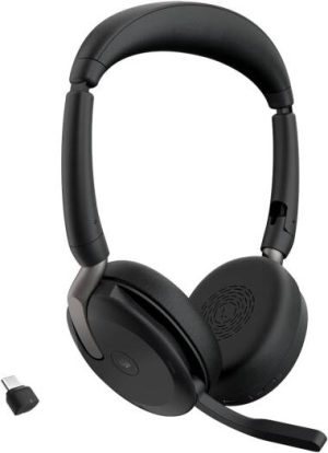 Jabra Evolve2 65 Flex Professional Headset, Hybrid Active Noise Cancellation with Memory Foam Padding, 360? Busylight, Optimized for Microsoft Teams, USB-C Dongle, Black | 26699-999-899