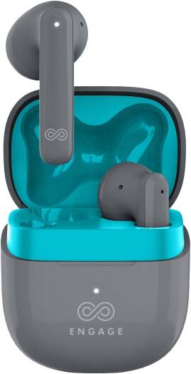 Engage PODS E96 Bluetooth Earbuds, Dual Mic ENC+DNS, 50ms Low Latency, AD6976D4 Chip Support, Easy to Use Touch Controls, 300mAh Battery Capacity, Gray | E96