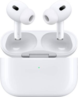 Apple AirPods Pro - 2nd Gen with MagSafe Charging Case, Adaptive Audio Tailors Noise Control, Personalized Spatial Audio, Adaptive EQ, Up to 6H Playback, Intuitive Touch Controls, USB-C, White | MTJV3