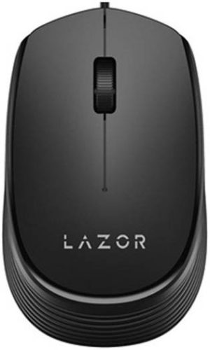 Lazor Tap 1 M03C Wired USB Optical Mouse, Plug & Play, 1.45m Cable Length, 1000 DPI, Compact Design, Black | 6297001186282